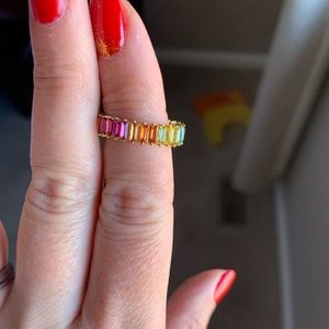 Bauble Bar multicolor gem pinky ring